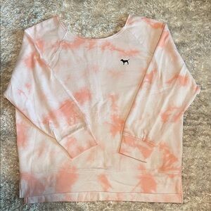 PINK Victoria's Secret Pale Pink Tie-Dye Crew Tee
